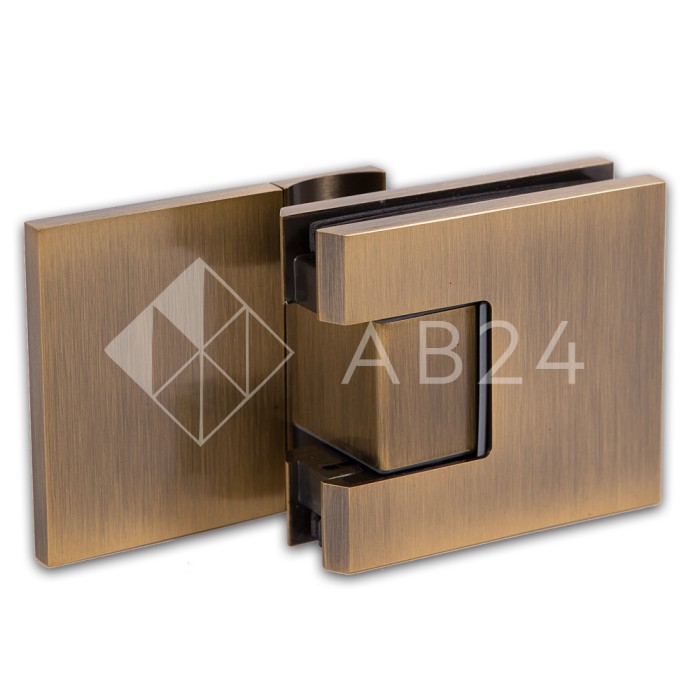 Петля FDP-190 стена-стекло 90° с крышками с бок. креплением, латунь/бронза