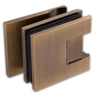 Петля FDP-190 стена-стекло 90° с крышками с бок. креплением, латунь/бронза