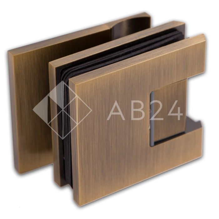 Петля FDP-190 стена-стекло 90° с крышками с бок. креплением, латунь/бронза