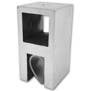 Держатель стекла FDC-58 сквозной 15х15 вертикальный, нержавейка/матовый