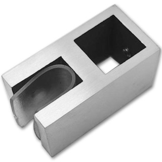 Держатель стекла FDC-58 сквозной 15х15 вертикальный, нержавейка/матовый