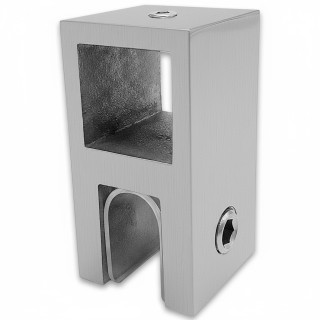 Держатель стекла FDC-58 сквозной 15х15 вертикальный, нержавейка/матовый