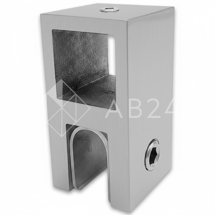 Держатель стекла FDC-58 сквозной 15х15 вертикальный, нержавейка/матовый