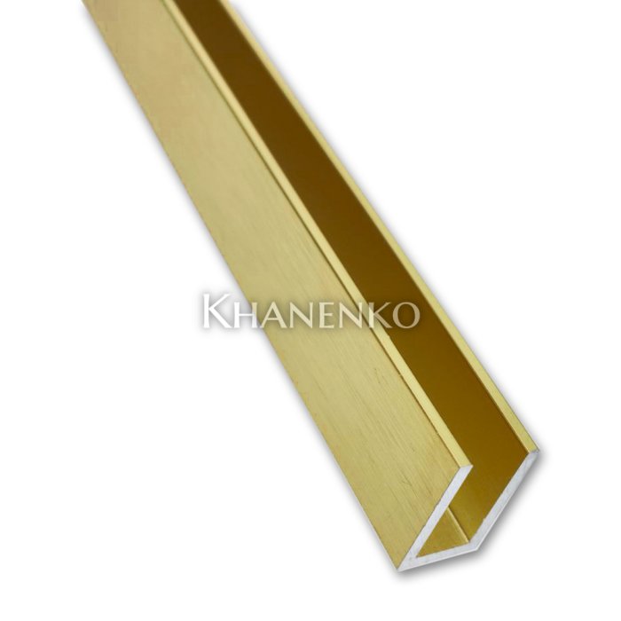 Профиль для стекла 19х12,5х2 цвет брашированное золото 2,2 м FDPA-50.22 AL/BTP