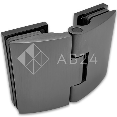 Петля Европа FDP-119 стекло-стекло 180° с крышками, латунь/оружейная сталь