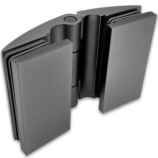 Петля Европа FDP-119 стекло-стекло 180° с крышками, латунь/оружейная сталь