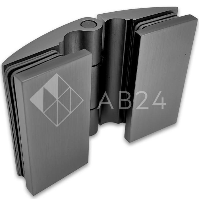 Петля Европа FDP-119 стекло-стекло 180° с крышками, латунь/оружейная сталь