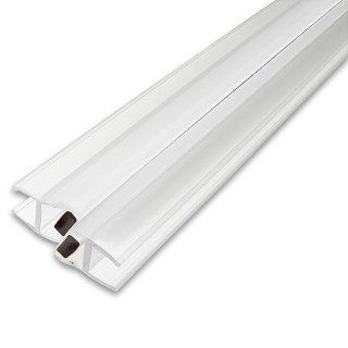 Уплотнитель магнитный узкопрофильный ПРЕМИУМ 135°, 180° прозрачный с белым магнитом 2.5 м под стекло 8 мм FDPP-811.8