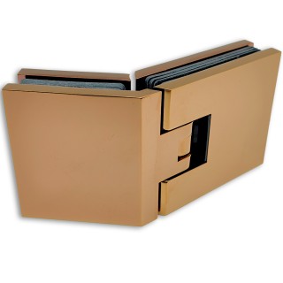 Петля Аврора FDP-185 стекло-стекло 135° с крышками, латунь/розовое золото