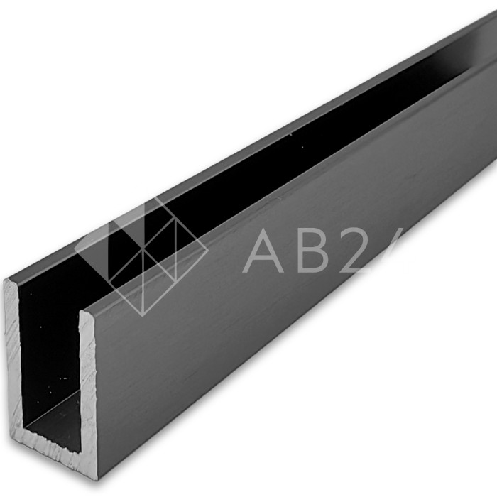 Профиль FDPA-60.3 для стекла 10 мм 19х14,5х2, длина 3 м, алюминий/оружейная сталь