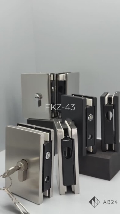 Защелка FKZ-43 с ответной частью на стекло, нержавейка/матовый