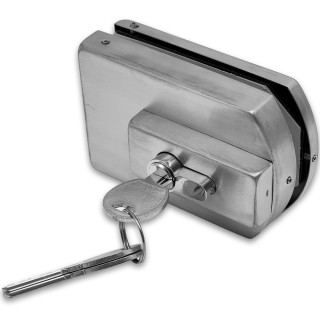 Замок FKZ-33 с ответной частью на стену ключ/ключ, нержавейка/матовый