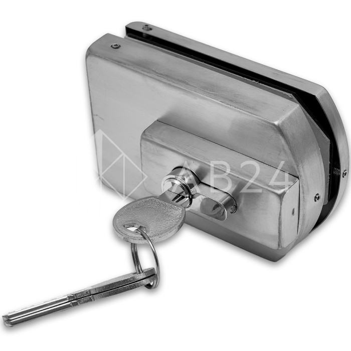 Замок FKZ-33 с ответной частью на стену ключ/ключ, нержавейка/матовый