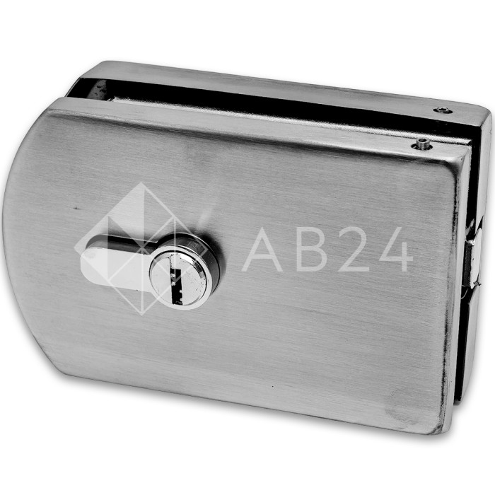 Замок FKZ-33 с ответной частью на стену ключ/ключ, нержавейка/матовый