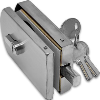 Замок FKZ-33 с ответной частью на стену ключ/ключ, нержавейка/матовый