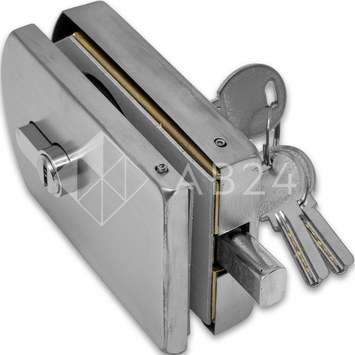 Замок FKZ-33 с ответной частью на стену ключ/ключ, нержавейка/матовый
