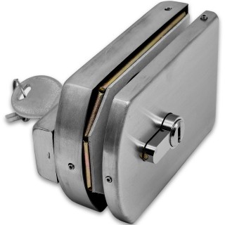 Замок FKZ-33 с ответной частью на стену ключ/ключ, нержавейка/матовый