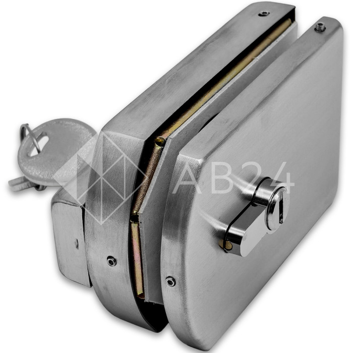 Замок FKZ-33 с ответной частью на стену ключ/ключ, нержавейка/матовый