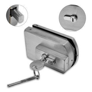 Замок FKZ-33 с ответной частью на стену ключ/ключ, нержавейка/матовый