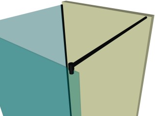 Душевая перегородка DK-504P в опорном профиле