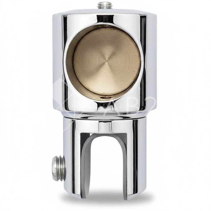 Держатель стекла FDC-12 трубы 19 торцевой 0°-360°, латунь/хром