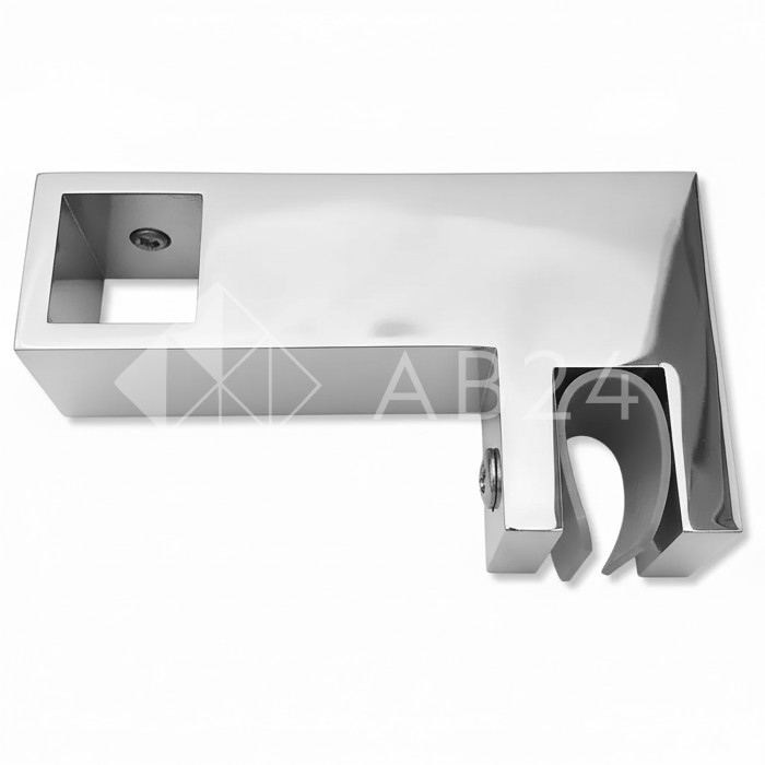 Держатель стекла FDC-55 сквозной 15х15 горизонтальный, нержавейка/полированный