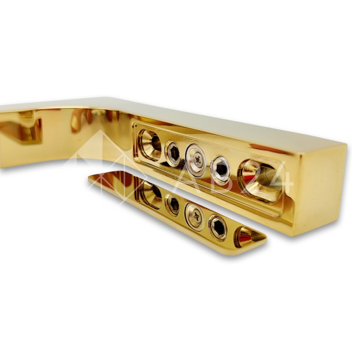 Угловой стабилизатор Диор FDK-3L стена-стекло 90° левый, латунь/золото