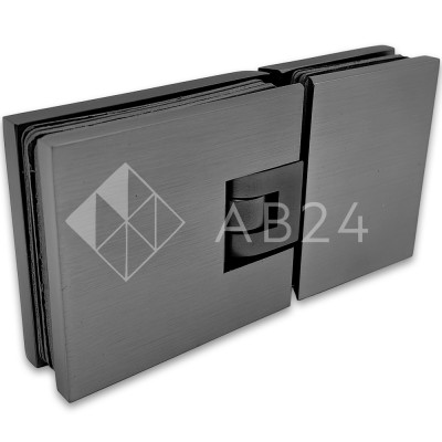 Петля Аврора FDP-181 стекло-стекло 180° с крышками, латунь/оружейная сталь