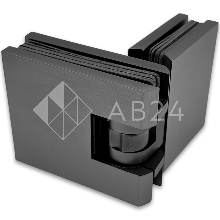 Петля Аврора FDP-181 стекло-стекло 180° с крышками, латунь/оружейная сталь