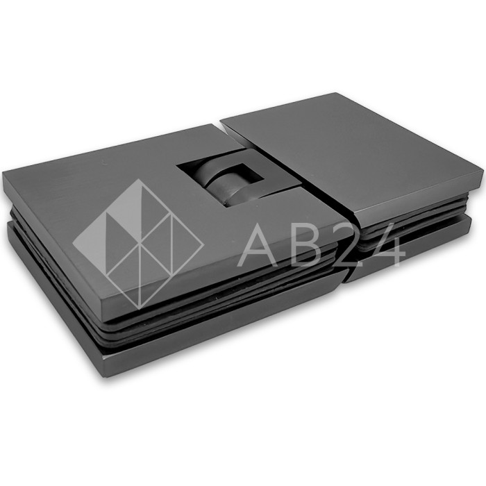 Петля Аврора FDP-181 стекло-стекло 180° с крышками, латунь/оружейная сталь