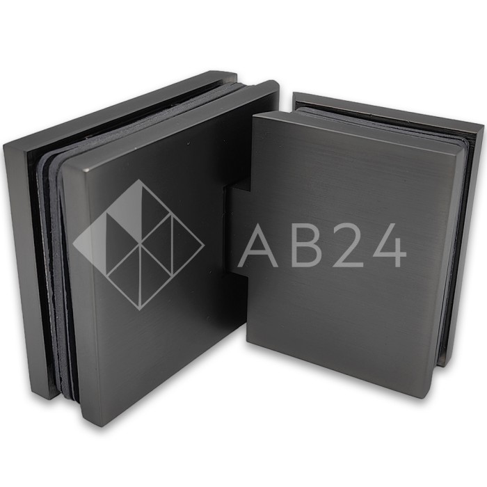 Петля Аврора FDP-181 стекло-стекло 180° с крышками, латунь/оружейная сталь