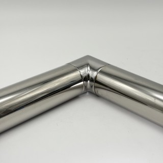 Отвод FOP-48p.07 для поручня с пазом, Ø48.3 мм, GRIT 600, нержавейка/полированный