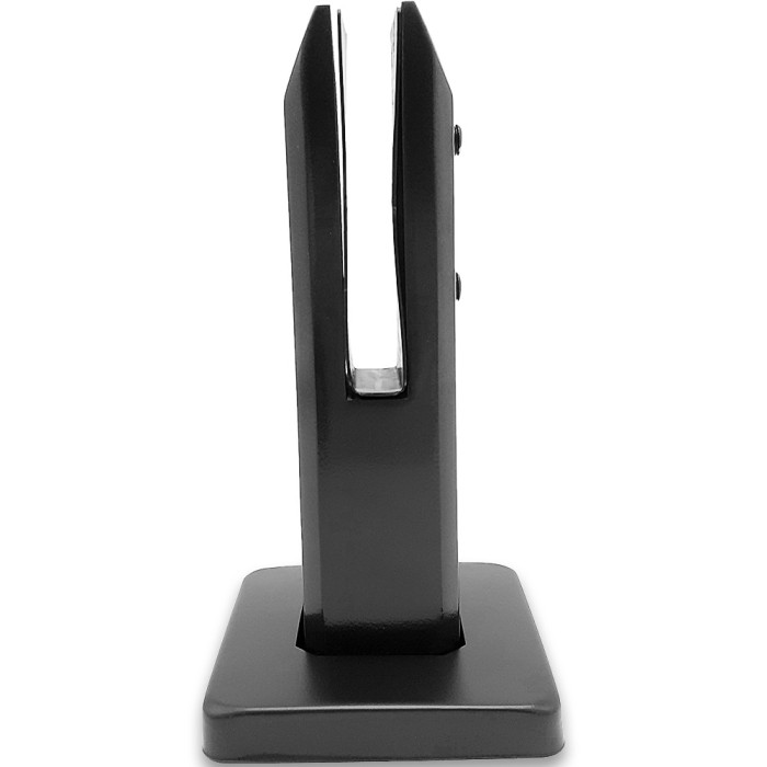 Стойка FOS-03 с дефектом для стекла напольная 95х200 мм без сверления, нержавейка/черный