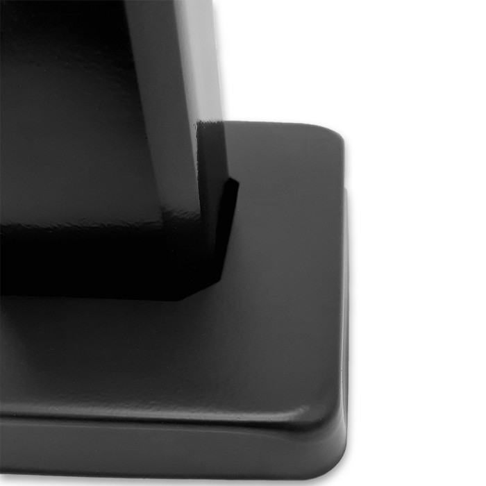 Стойка FOS-03 с дефектом для стекла напольная 95х200 мм без сверления, нержавейка/черный