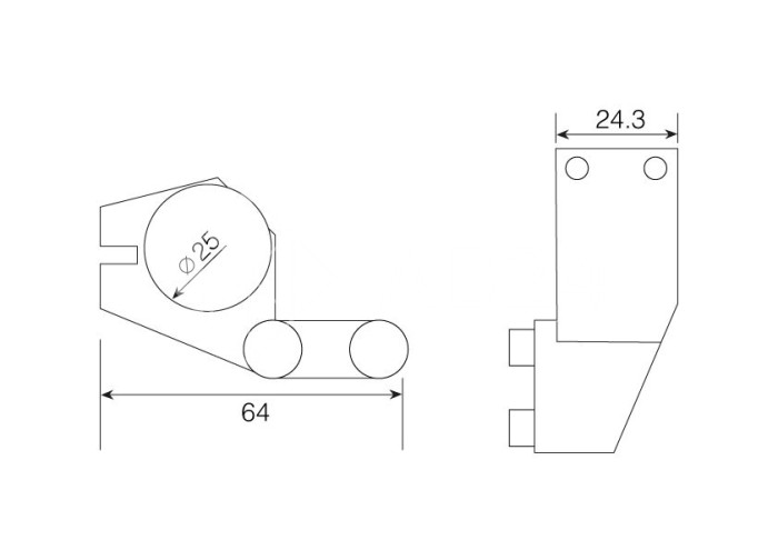 Стопор FDS-72 для раздвижной системы FDS-10, ПРАВЫЙ, нержавейка/матовый