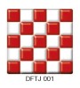 Фьюзинг квадрат DFTJ 001 бело-красного цвета, 6 см