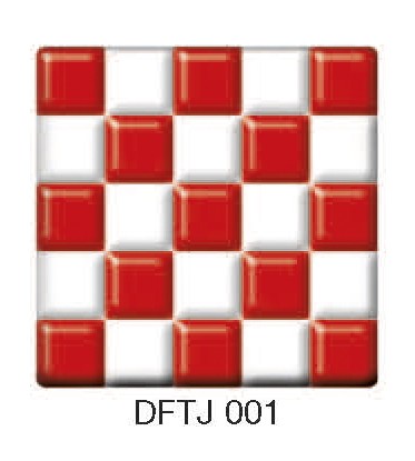 Фьюзинг квадрат DFTJ 001 бело-красного цвета, 6 см