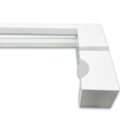 Ручка скоба FDR-91, 30х10х400х1.0 мм, нержавейка/белый