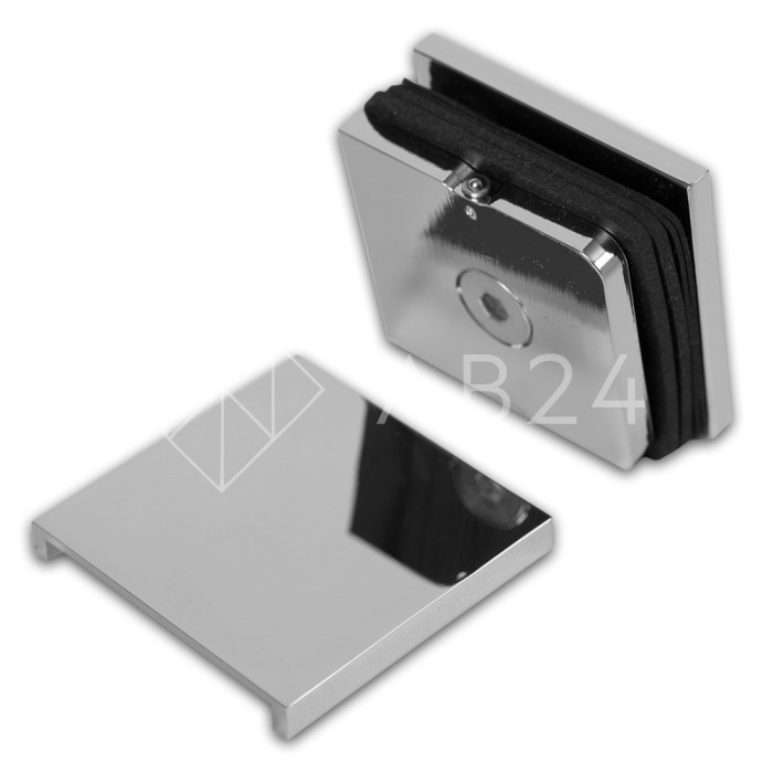 Коннектор для стекла Пегас FDK-112 пол-стена-стекло 45х45 мм с крышкой, латунь/хром