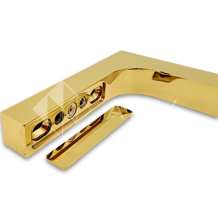 Угловой стабилизатор Диор FDK-3R стена-стекло 90° правый, латунь/золото