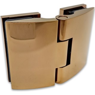 Петля Европа FDP-119 стекло-стекло 180° с крышками, латунь/розовое золото