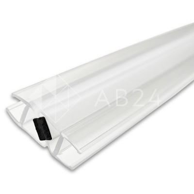 Уплотнитель узкопрофильный ПРЕМИУМ магнитный 90°, 180° прозрачный с белым магнитом 2.5 м под стекло 8 мм FDPP-812.8