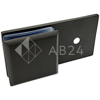 Коннектор для стекла Бета β FDK-25, стена-стекло 180° с пластиной, нержавейка/черный