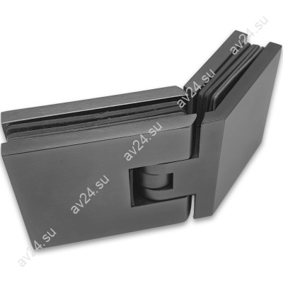 Петля Афродита FDP-234 стекло-стекло 135° с крышками, латунь/оружейная сталь