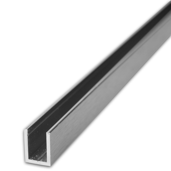 Профиль для стекла 10 мм, FDPA-60.3 с дефектом, 19х14,5х2, длина 3 м, алюминий/матовый