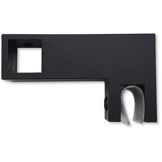 Держатель стекла FDC-55 сквозной 15х15 горизонтальный, нержавейка/черный