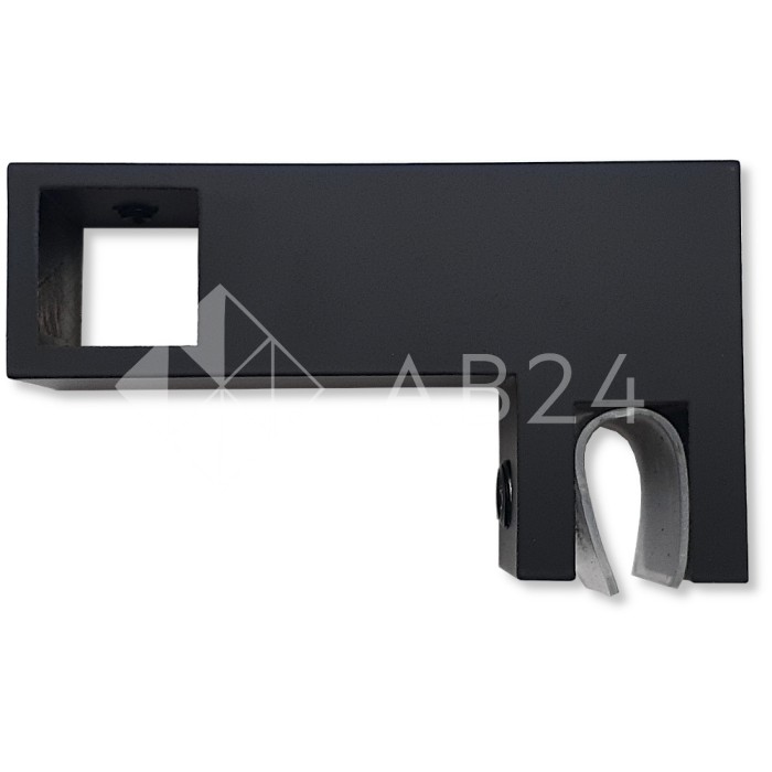 Держатель стекла FDC-55 сквозной 15х15 горизонтальный, нержавейка/черный