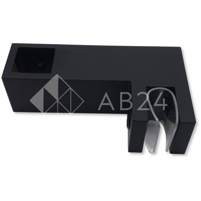 Держатель стекла FDC-55 сквозной 15х15 горизонтальный, нержавейка/черный