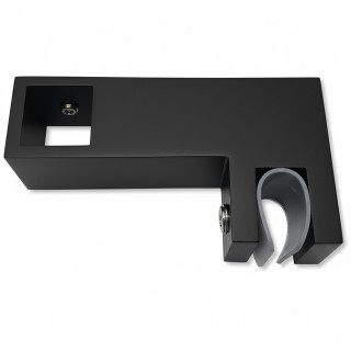 Держатель стекла FDC-55 сквозной 15х15 горизонтальный, нержавейка/черный