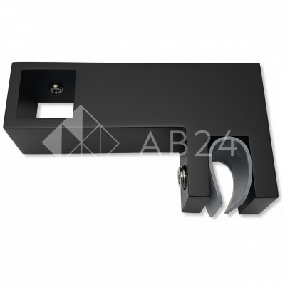 Держатель стекла FDC-55 сквозной 15х15 горизонтальный, нержавейка/черный